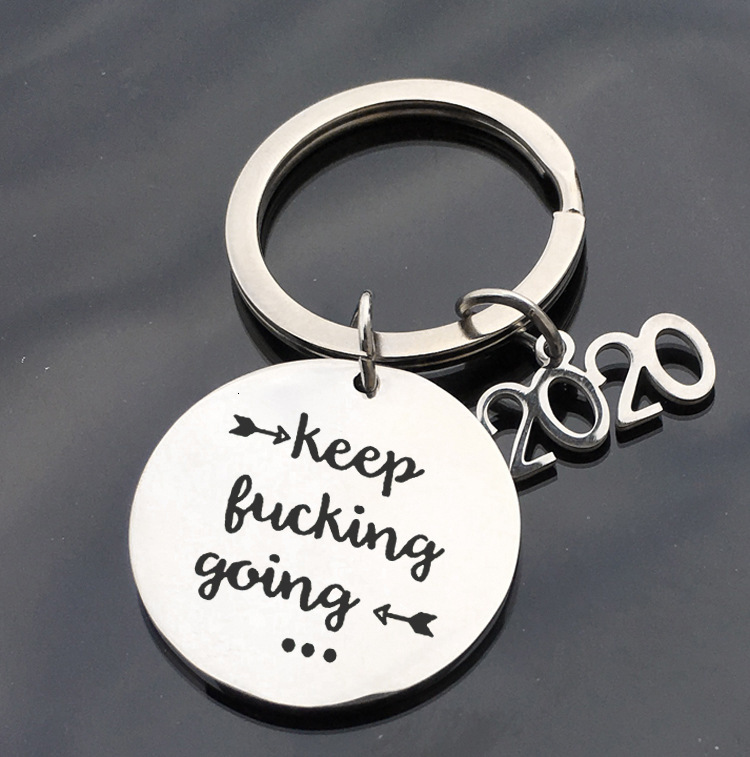 

2020 Graduation Self-improvement Gift Keep Fucking Going Stainless Steel Key Buckle