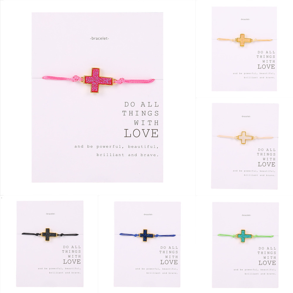 

New Brand Luxurious Geometry Cross Resin Bracelet Men And Women Lovers Lucky Weave Rope Hand Ornaments Female Wedding Bangle Gift