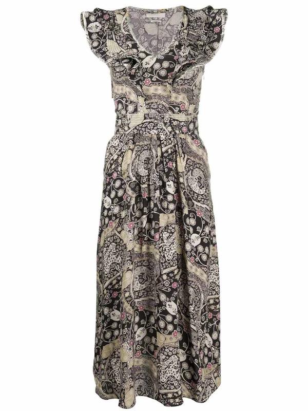 

Women Dress Spring / Summer 2020 New Dress Sleeveless Print with Lotus Leaf, Black