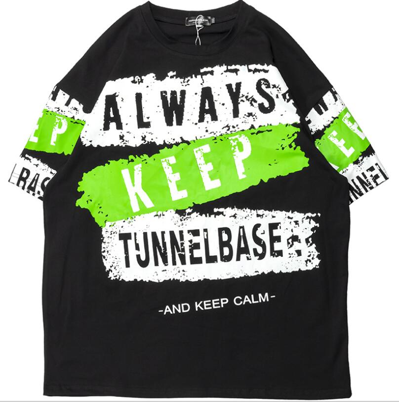 

Black White Mens T Shirts With Letters Hip Hop Fashion Short Sleeve Men Tee Shirts Summer Casual Tops for Male M-2XL Option