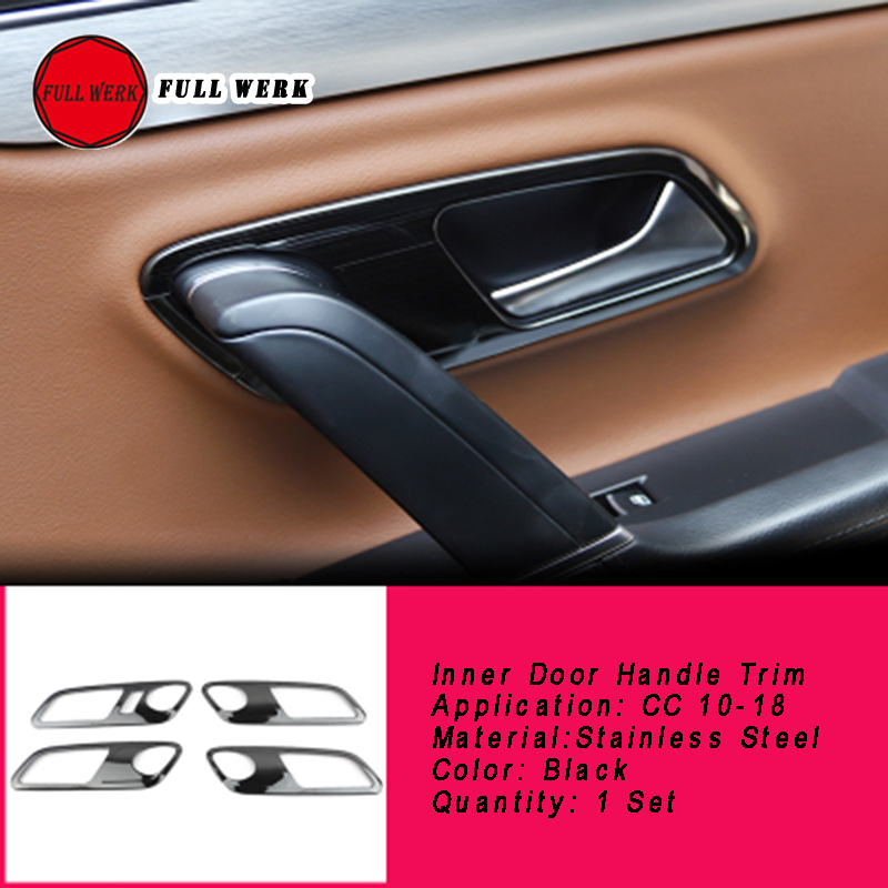 Stainless Steel Interior Door Armrest Panel Decal Trim For Audi A3 8V 2012-2016