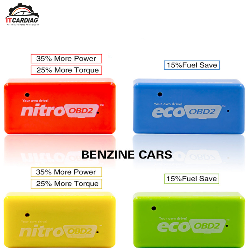 

10pcs/lot EcoOBD2 For Benzine Chip Tuning Box NitroOBD2 Diesel Gasoline Plug & Driver Saving 15% Fuel Lower Emission