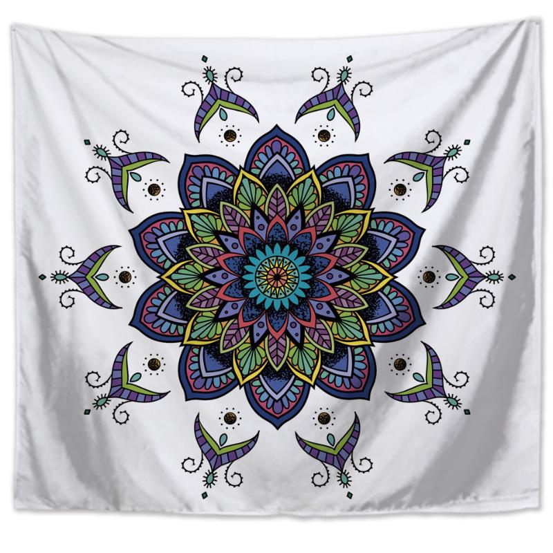 

Colorful Mandala Tapestry Hippie Wall Coverings Bohemian Beach Throwing Carpet Tent Travel Mattress Wall Taps