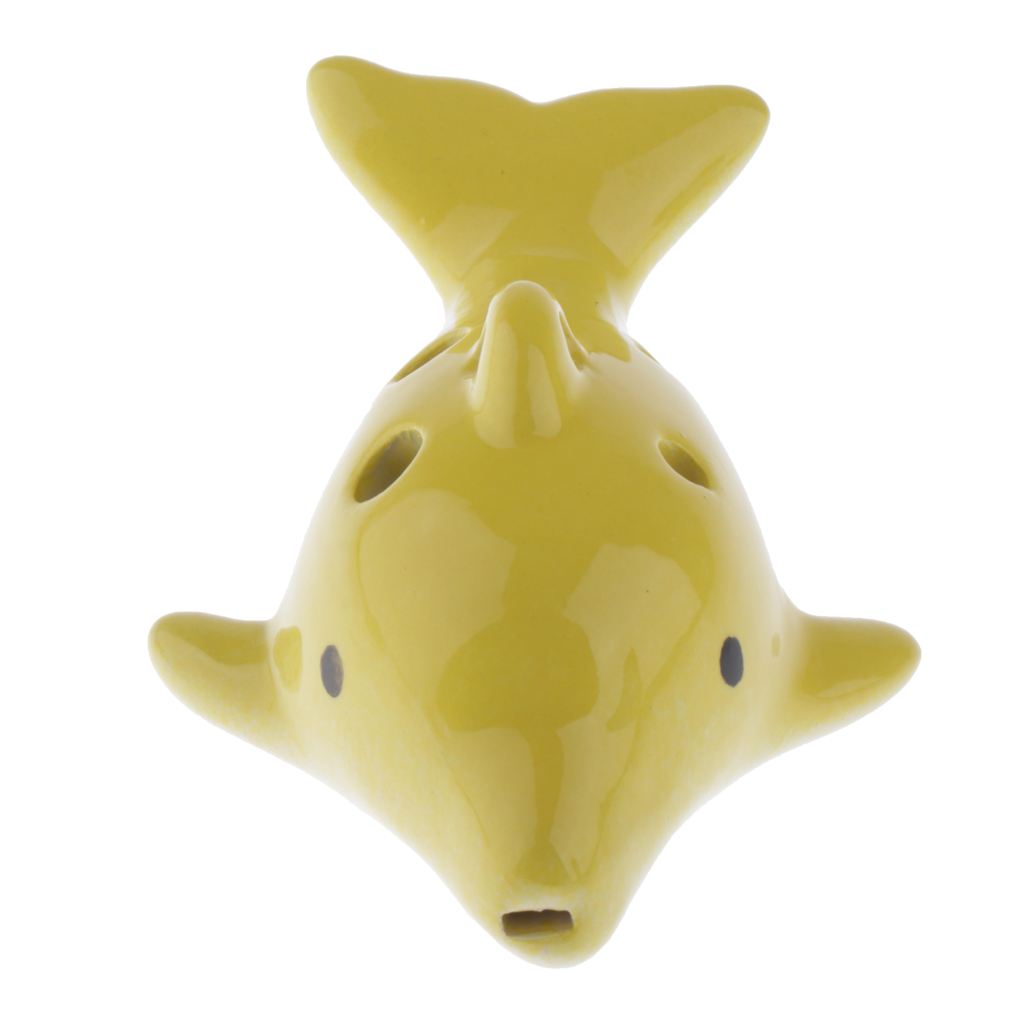 

Ceramic Glaze 6 Holes Alto Ocarina Instrument Necklace Dolphin Shaped Handicraft Gift Souvenir