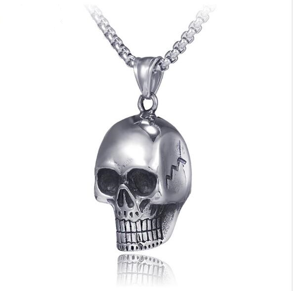 Acero Inoxidable Esmalte Skull Black Dog Tag Colgante Para Hombre Regalo Collar De 28/"