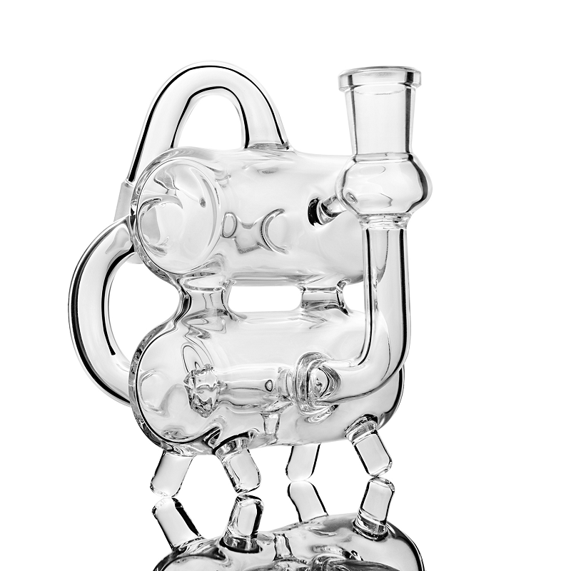 

11cm tall mini glass hookah bong ash inner filter shisha thick water pipe