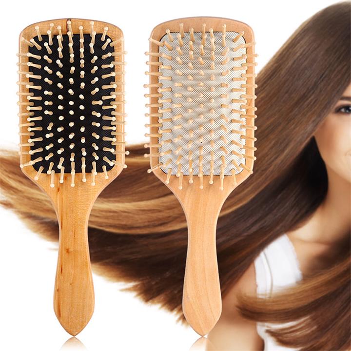 

Comb Hair Care Brush Massage Wooden Spa Massage Comb 2 Color Antistatic Hair Comb Massage Head Promote Blood Circulation, Silver