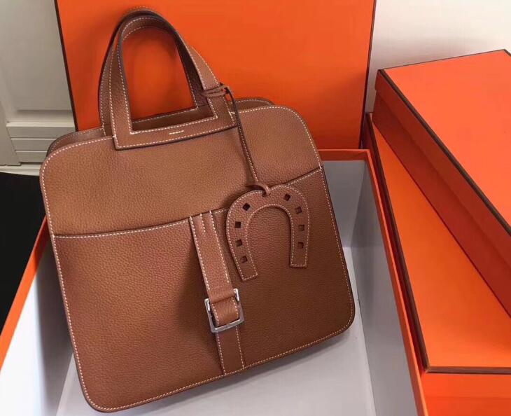 

Realfine888 3A Halzan 30cm bag,Taurillon Grain Goatskin leather,Stirrup Shape Handles,with Dust Bag,DHL Free Shipping, Halzan goatskin 3a_06