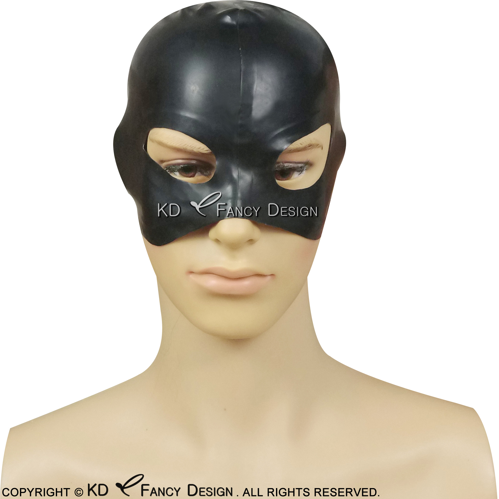 

Black Sexy Half Latex Hood With Eyes Open Rubber Mask Plus Size 0106, Yellow