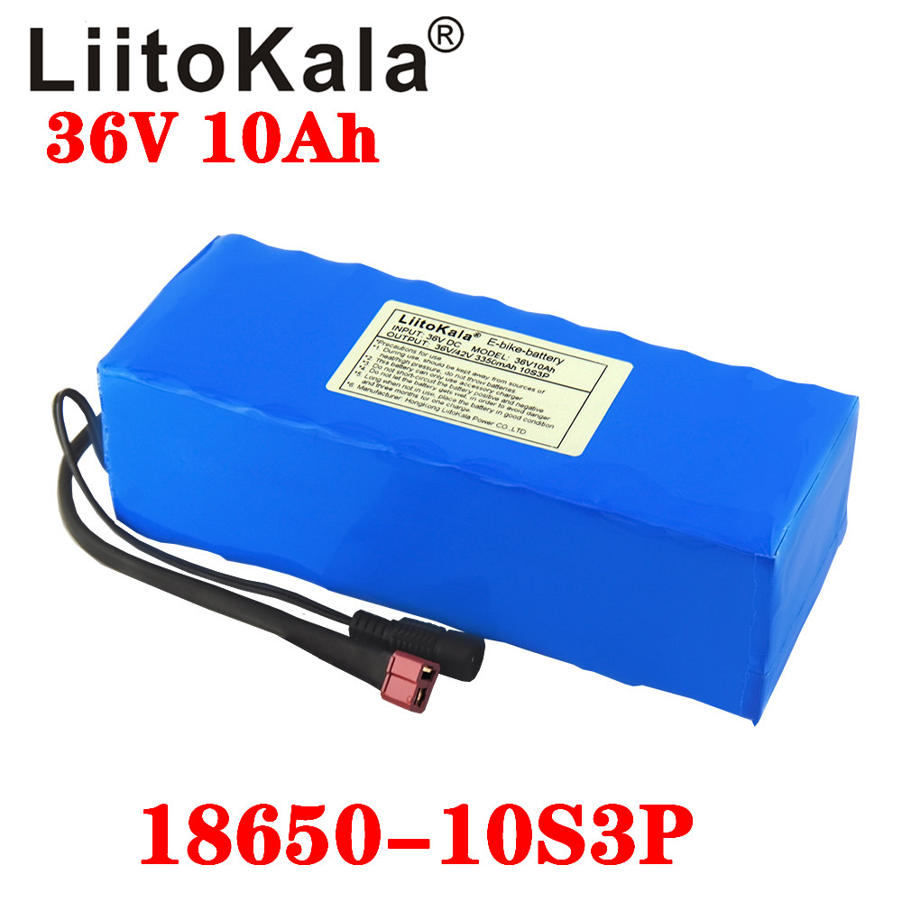 

LiitoKala 18650 36V 10AH 10s3p hot-selling assembled battery pack in 2021, suitable for electric bicycle 1000W scooter with 20A BMS 42V 2A charger