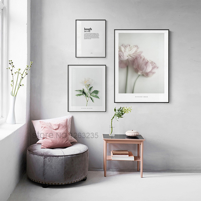 

Pink Flower Picture Posters And Prints Nordic Poster Wall Art Canvas Printing Cuadros Canvas Pictures For Living Room Unframed