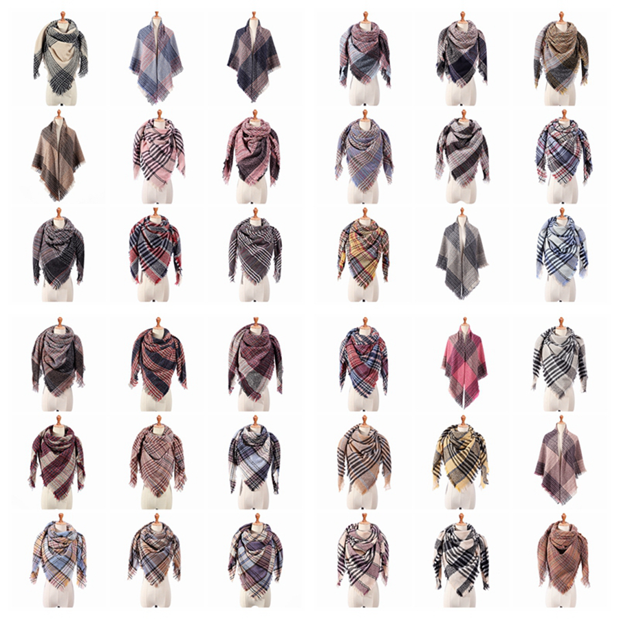 

Women Fashion Plaid Scarves Grid Tassel Wrap Oversized Check Shawl Tartan Cashmere Scarf Winter Neckerchief Lattice Blankets Favor RRA2699