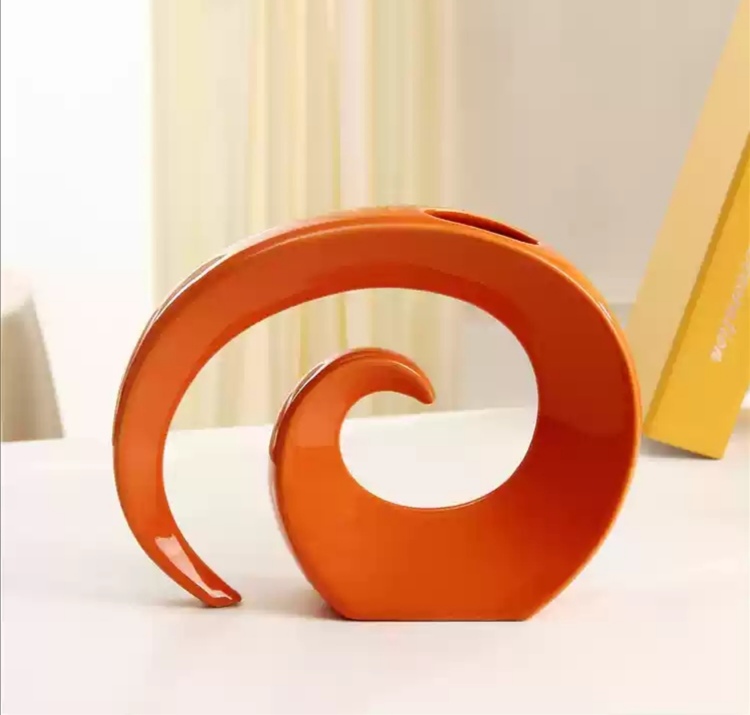 

Modern Ceramic Vase for HOme Decor Tabletop Vase white black orange color choice01