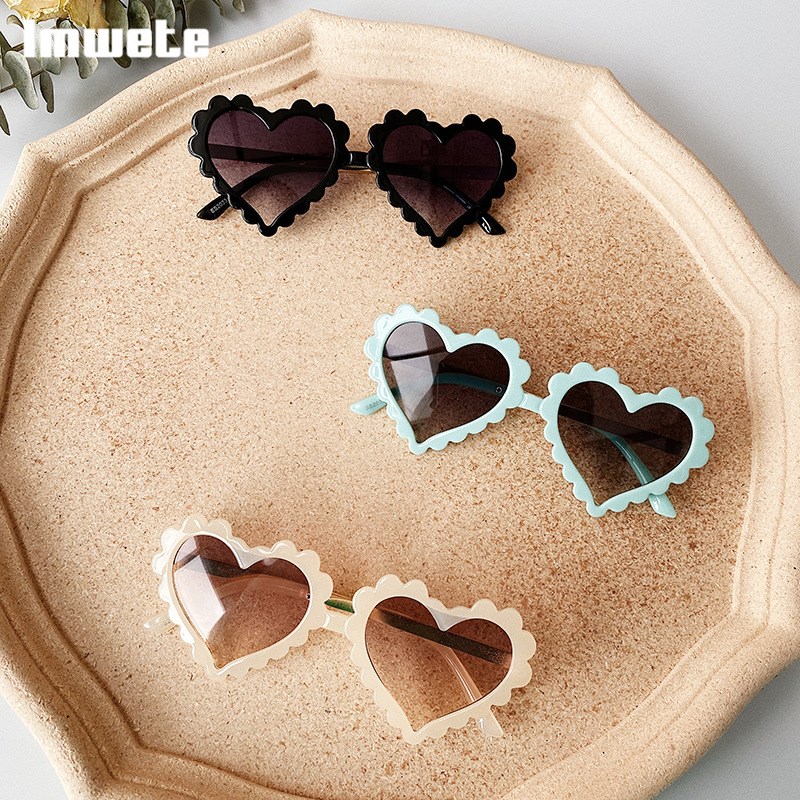 

Imwete Heart-shaped Boys Girls Sunglasses Tide Kids Baby Love Models Eyeglasses Party Outdoor Eyewear UV400 Children Goggles