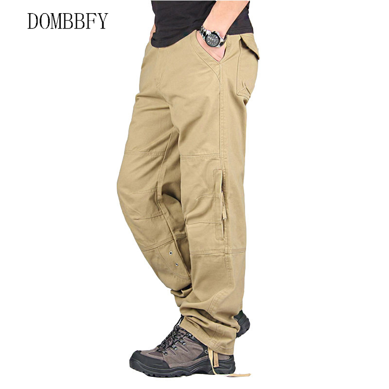 

New Men Cargo Pants Casual Pant Mens Multi Pocket Tactical Overall Male Outdoors Long Trousers Sweatpants Track Pants, Black