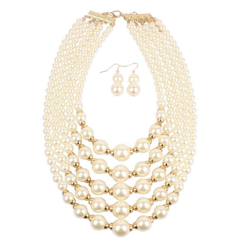 

Fashion Hand-made Imitation of Pearl Women Round Chokers Necklaces Layered Necklace Jewlery Party Occasion All Compatible
