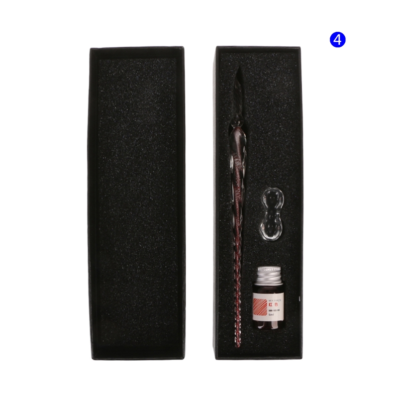 

Drop Ship&Wholesale Crystal Glass Dip Pen Set Non-carbon Ink Fountain Signature Pen Writing Tools Nov.8