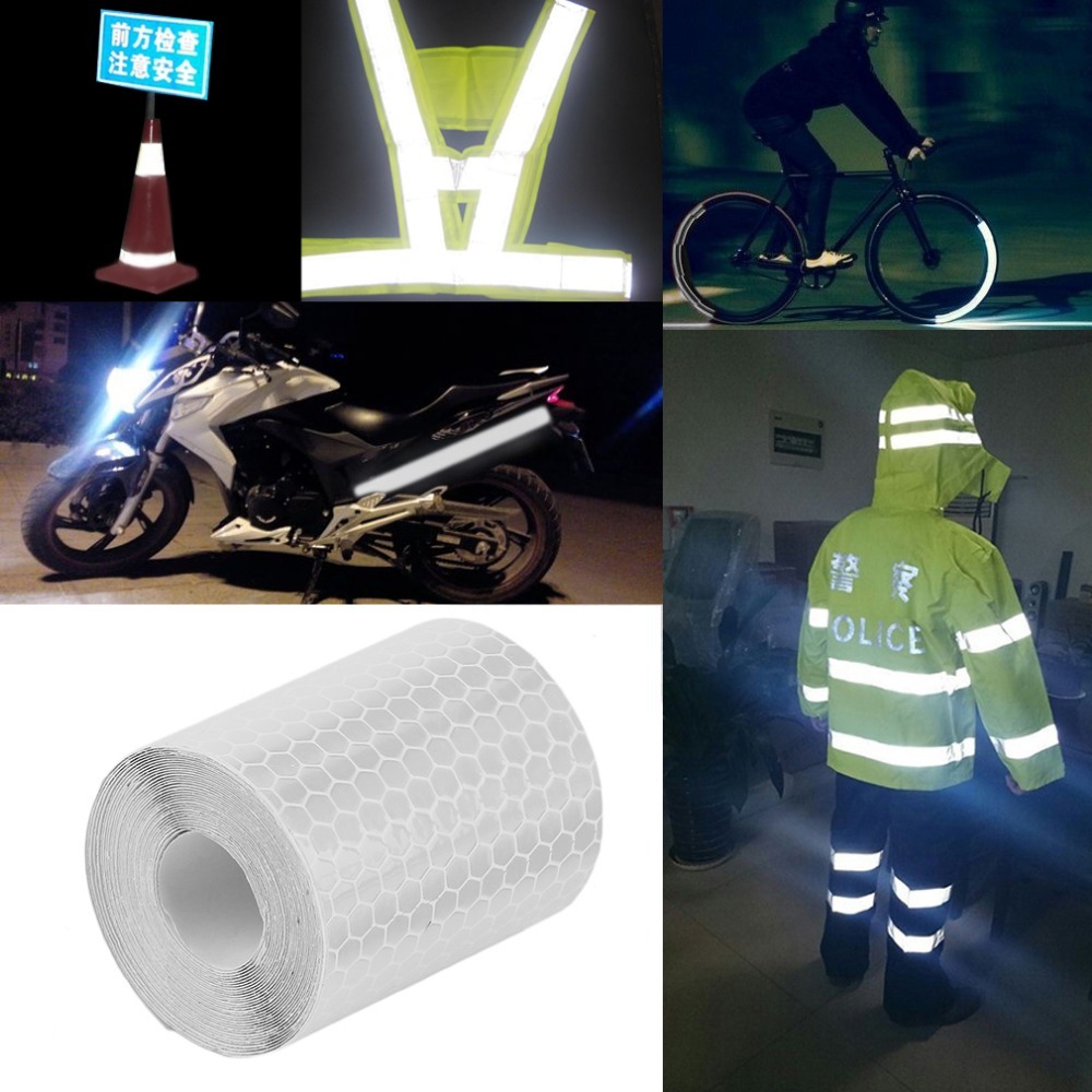 Fluorescent Bike Bicycle Cycling Motorcycle Reflective Stickers Strips Tape MEU