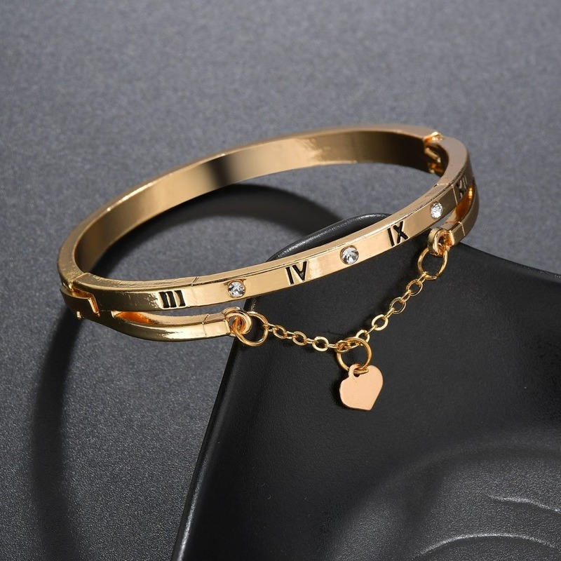 

New Fashion Classic Women's Bangles For Women Gold Silver Rose Gold Color Rhinestone Bracelet Cuff Simple Trendy Jewelry 2020