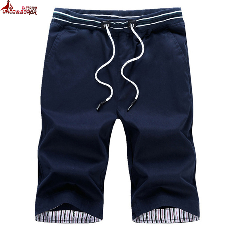 

UNCO&BOROR Shorts Men Summer Fashion Casual Cotton Slim Bermuda Masculina Beach Shorts for male Joggers Trousers, Khaki
