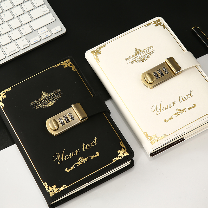 

A5 A6 Vintage PU Leather Hardcover Spiral Pocket Lock Password Notebook Journals Planner Creative Note Book Best Birthday Gift