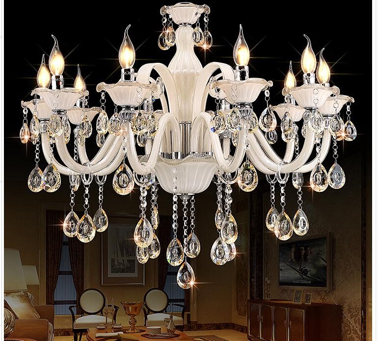 

Champagne White Crystal Chandelier Modern Chandelier lustre de cristal Decoration Tiffany Pendants and Chandeliers Home Lighting