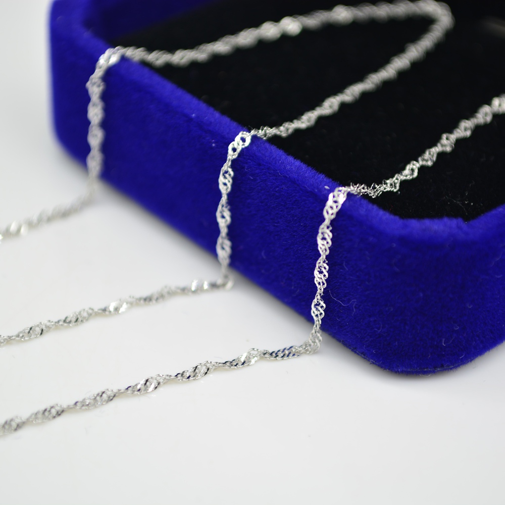 

925 pure silver Korean version of fashion all match women's super long Sweater chain jewelry water wave chain necklace wholesale