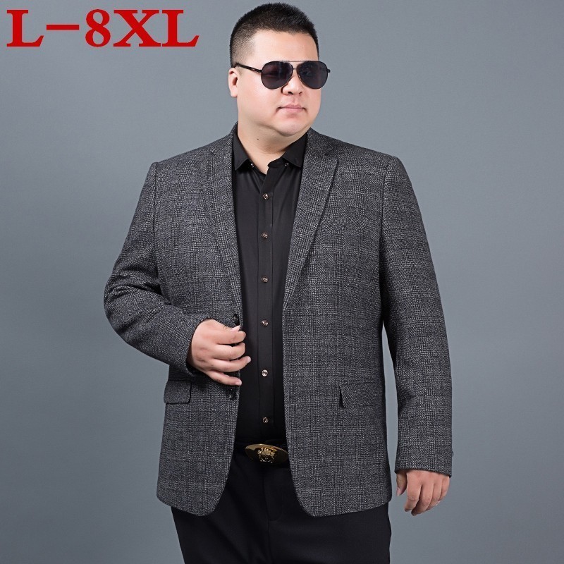 

New Plus size 8XL 7XL 6XL 5XL Arrival Spring Men's Suit Jacket Fashion wool Brazer Casual Blazers Men High Quality, Gray