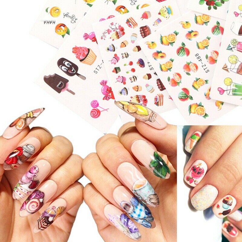 

24 New Nail Pad Water Color Transfer Stickers.A874, White