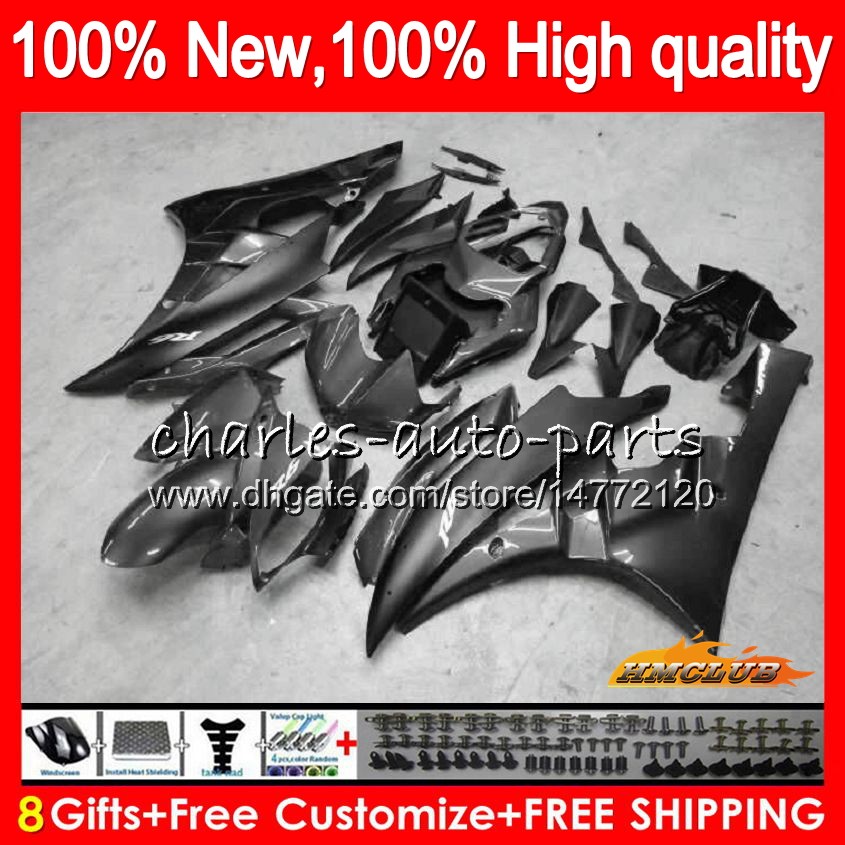 

OEM Body For YAMAHA YZF R 6 YZF 600 YZF-600 2006 2007 Frame 61HC.117 glossy grey YZF R6 YZF600 06-07 YZF-R6 600CC YZFR6 06 07 Fairing Kit, No. 12