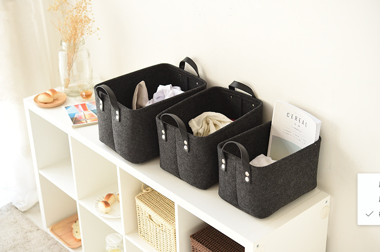 

Household Laundry Basket Felt Cloth Quality Table Storage Basket Dirty Clothes Dirty Laundry Organizer Desktop Table Box