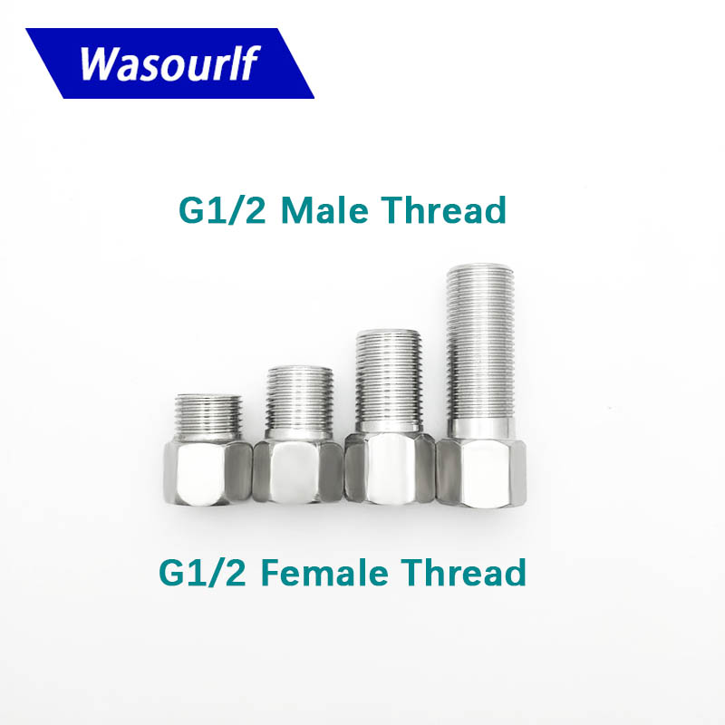 

WASOURLF G1/2 male thread transfer G1/2 female thread connector shower bathroom kitchen brass faucet accessories