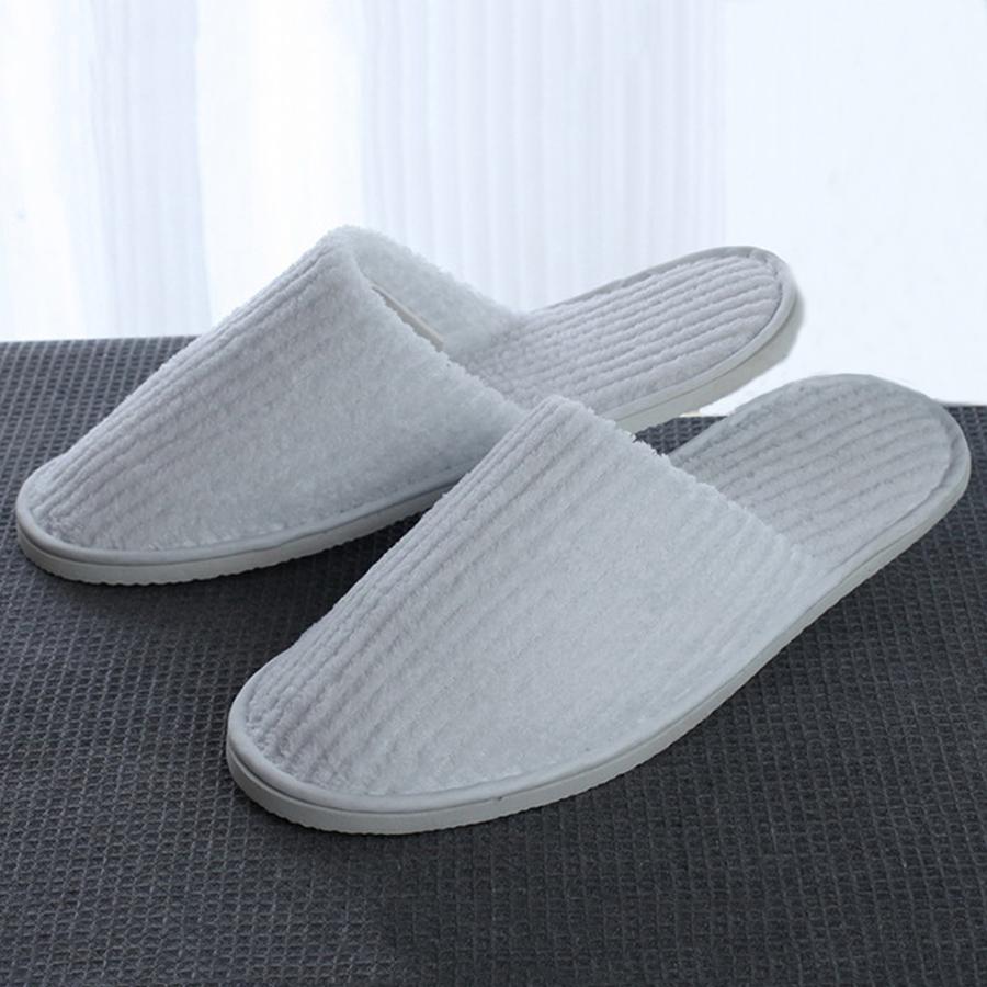 

Disposable Slippers Coral Fleece Anti-slip Home Guest Thicken Travel Hotel White Soft Comfortable Delicate Disposable Slippers DH0610