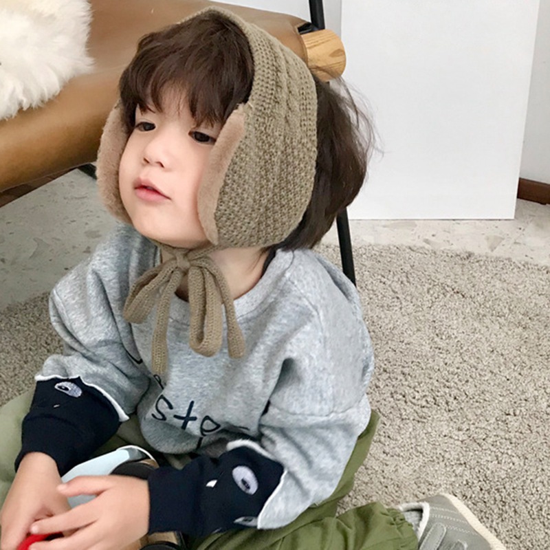 

Kids Knit Plush Earmuff Earcap Scarf Autumn Winter Warm Ear Muffs Neck Warmer, Dk