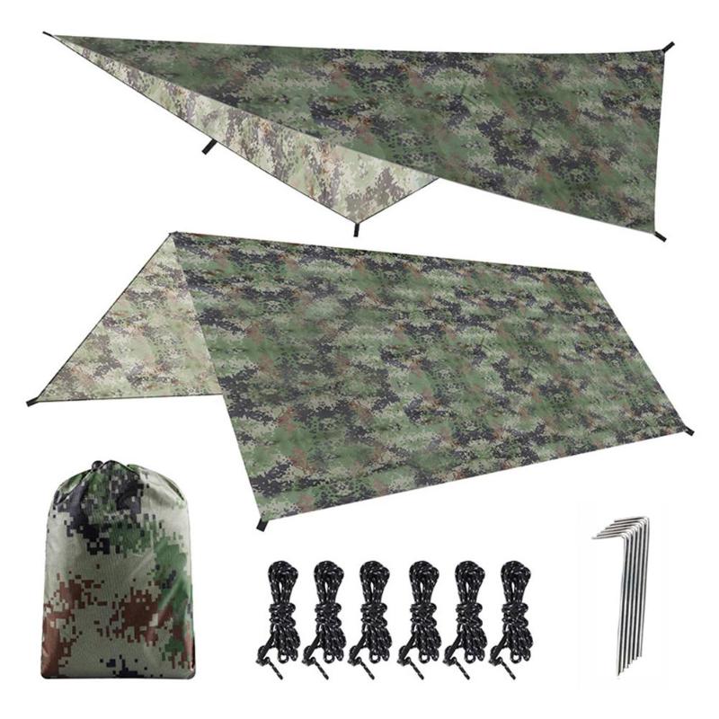 

3Mx3M Shelter Hammock Tarp Awning Hanging Tent Tarp Waterproof Camping UV Protection Camp Ultralight Garden Canopy Sunshade