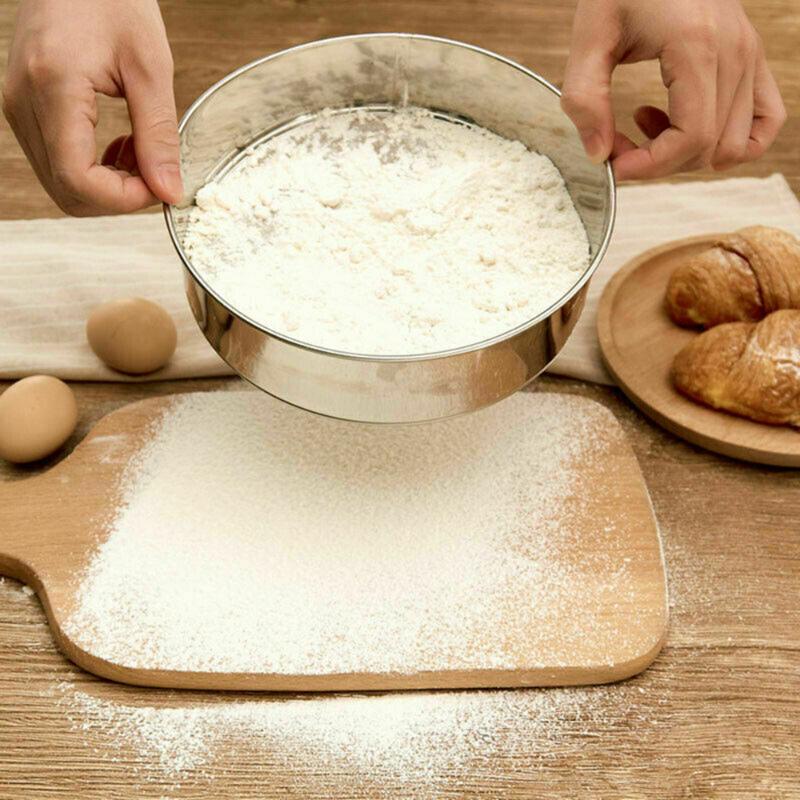 

Stainless Steel Flour Sieve Kitchen Fine Mesh Oil Strainer Sifter Sugar Filter Flour Sieve Bakeware Gadget Baking Accessories