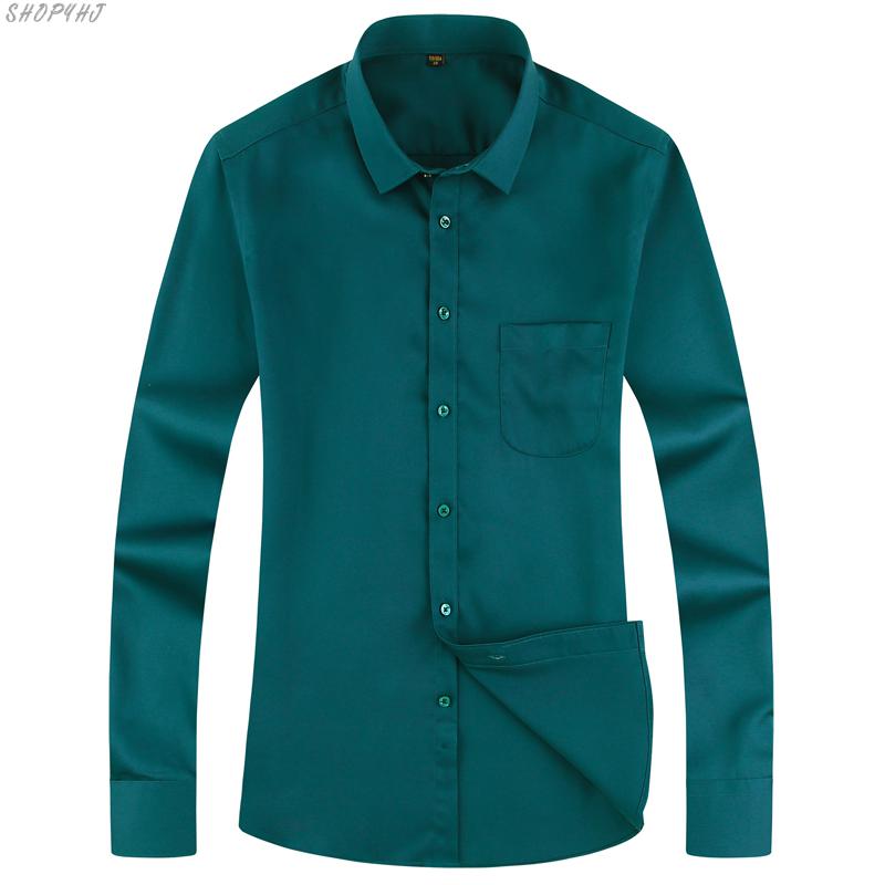 

Wrinkle-Free Formal Business Office/Working Wear Easy Care Shirts Men's Cotton Long Sleeve Non Iron Standard-fit Dress Shirt, Blue