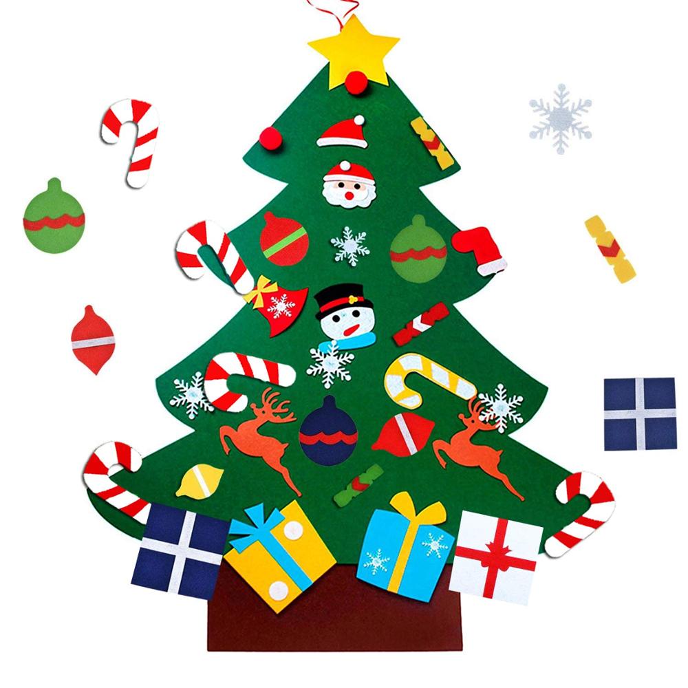 

DIY Felt Christmas Tree New Year Gifts Kids Toys Artificial Tree Wall Hanging Ornaments Home Door Christmas Decoration