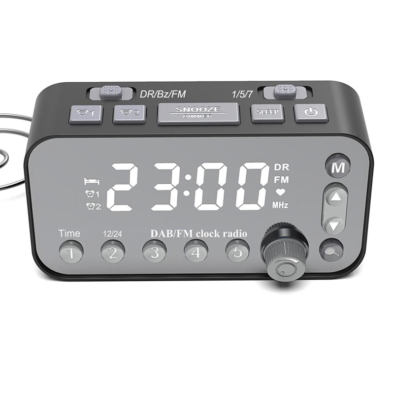 

DAB Bedside Alarm Clock Radio Large Screen Dual Alarm Clock Dual USB Radio Sleep Timer FM