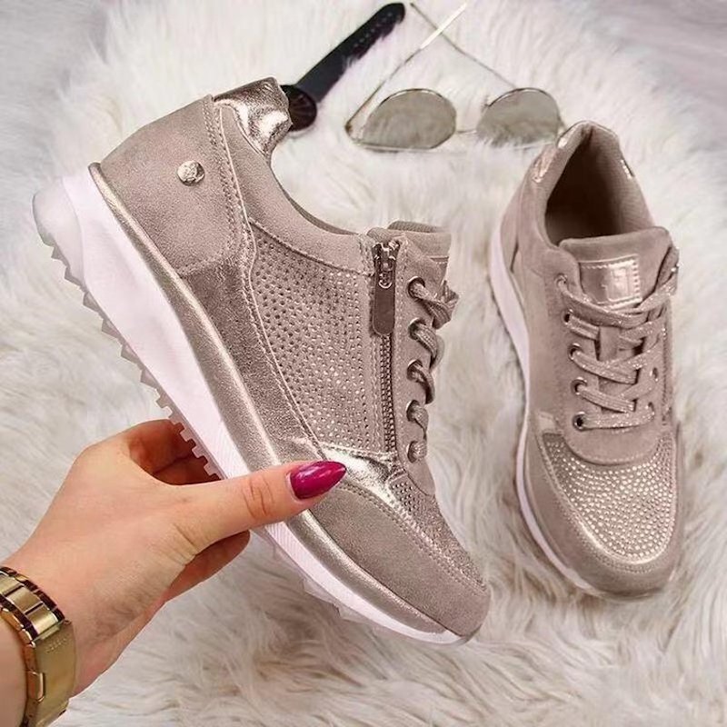 

women designer espadrilles shoes new flatsoled side zipper platform sneaker shoes fashion crystal trainers fashion tennis shoes size 3543, Deep blue