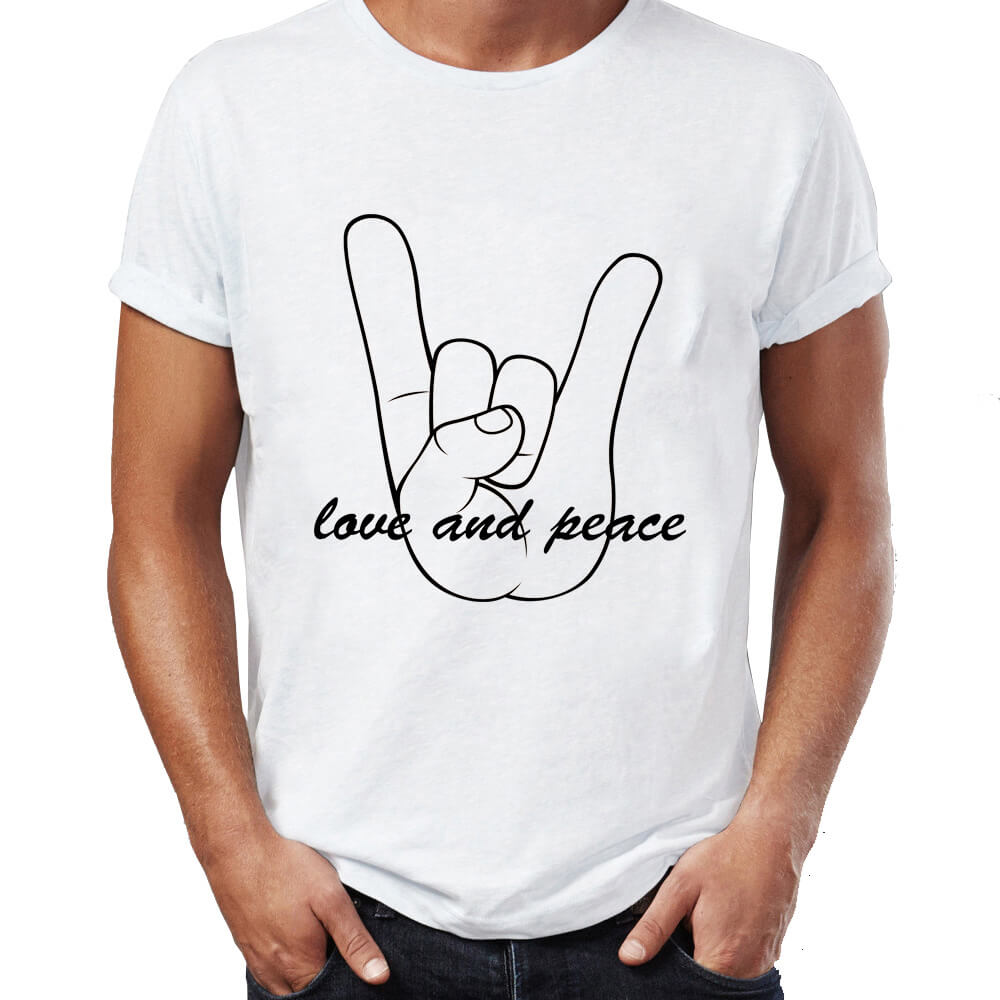 2018 summer new hip hop T-shirt love and peace men's T-shirt trend casual sports T-shirt MC01