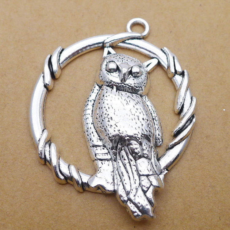 

A3670 37*49mm Owl Ancient Silver Combine Gold Product Parts 30 Individual / Package 8.1 g