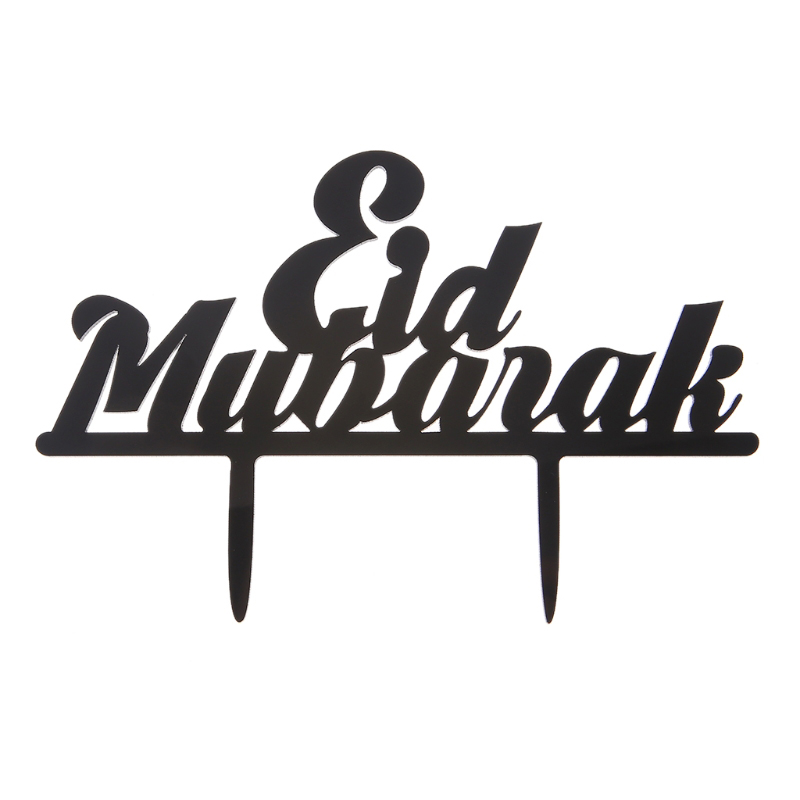 

Eid Mubarak Cake Topper Acrylic Decoration Supply Sweet Baking Supplies Decor, Black