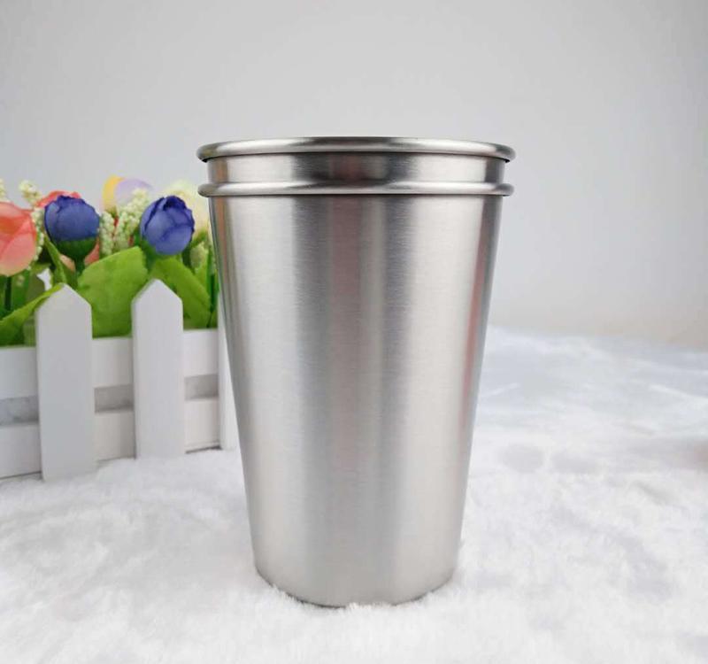 

350ML Stainless Steel Cups 12 Oz Pint Cups Water Tumblers Stackable and Unbreakable Drinking Cups, Silver