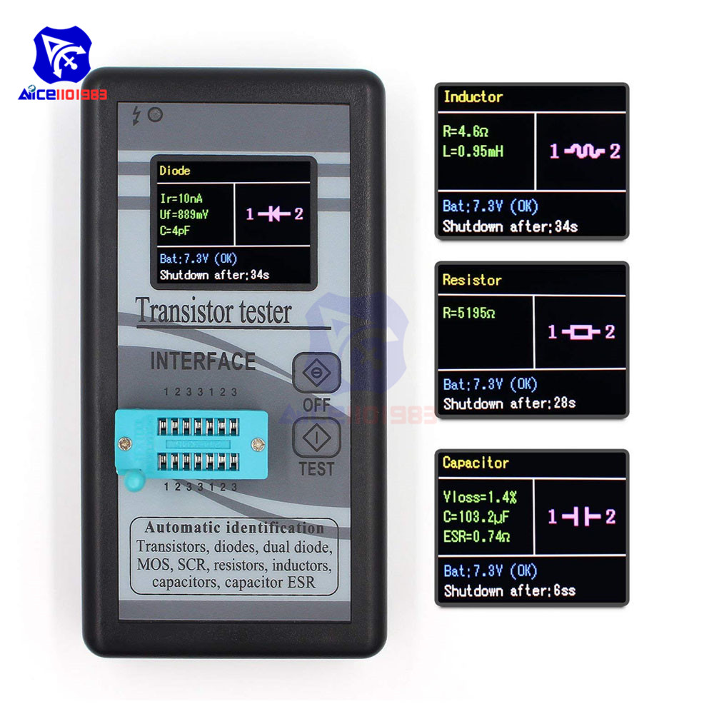 M168 Transistor Tester NPN//PNP Capacitance ESR Diode Triode mètre MOSFET R C L