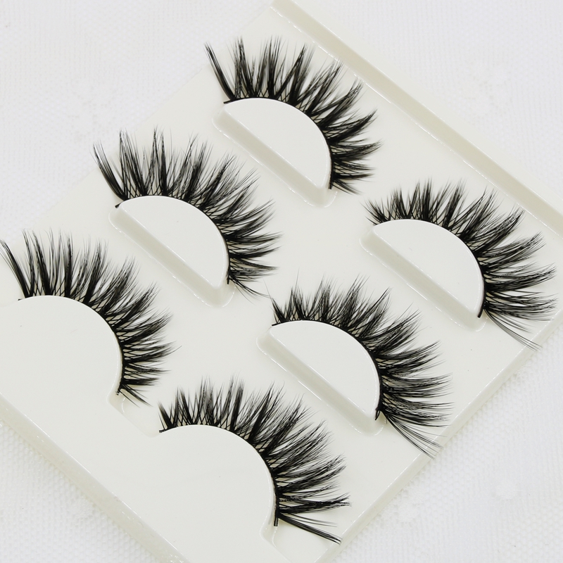 

Handmade Cotton Thread Fake Eyelashes Thick Cross Messy Natural Long False Eyelashes Banquet Makeup 3D Stereo
