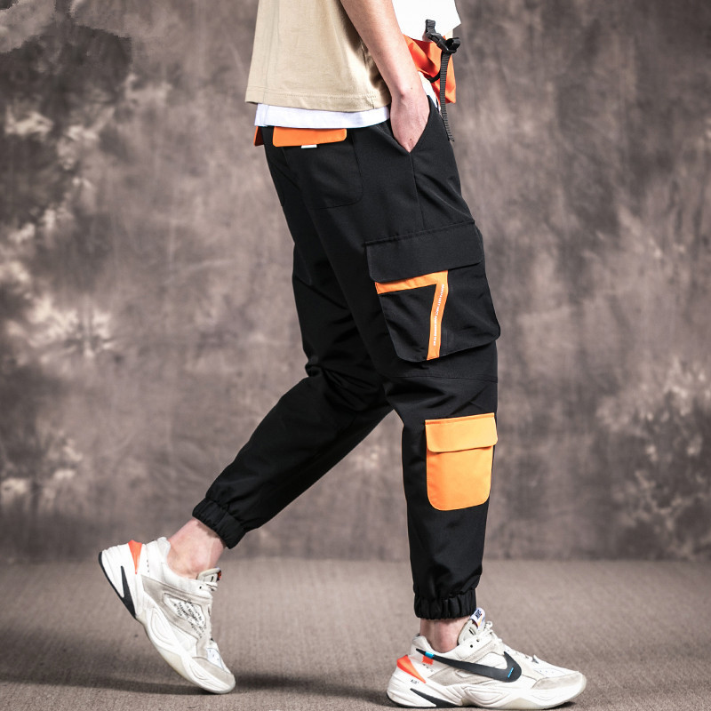 

Januarysnow for Male Students Korean Men's Casual Pants for Men Legged Pants for Men Summer, Black