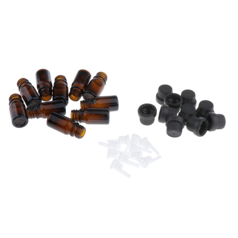 

10x Leakproof Essential Oil Bottle Euro Droppers Makeup Liquid Vial Amber Bottle
