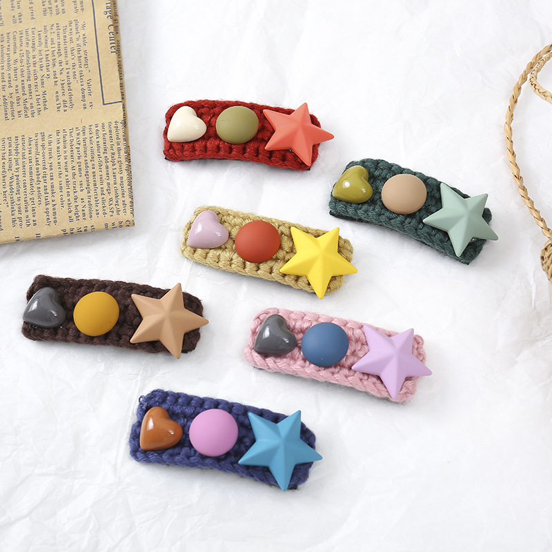

Handmade Wool Hair Clip Long Clip Bang Hair Broken Spring Girls Side Wholesale New 2020 South Korea, Yellow