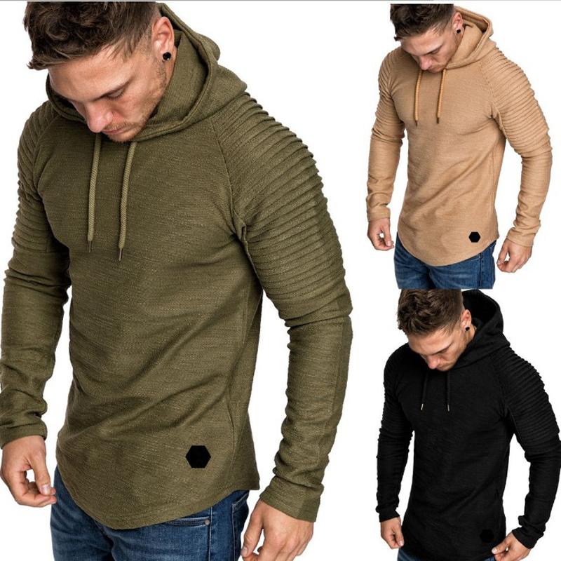 

2019 Autumn New Fashion Mens Hoodies Brand Men Solid Color Hooded Sling Sweatshirt Mens Hoodie Hip Hop Hoodie 5XL, Black